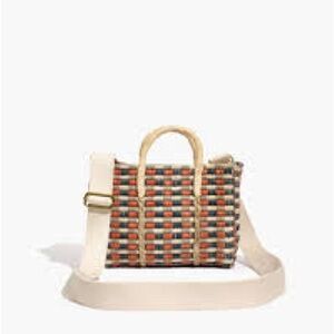 Madewell Mini Straw Tote Bag Stylish Multicolor Woven Tote Bag